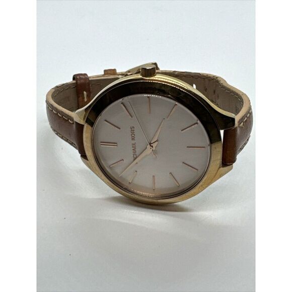 Michael Kors Slim Runway MK2284 Women's Brown Leather Analog Dial Watch JNA667 - Picture 5 of 11